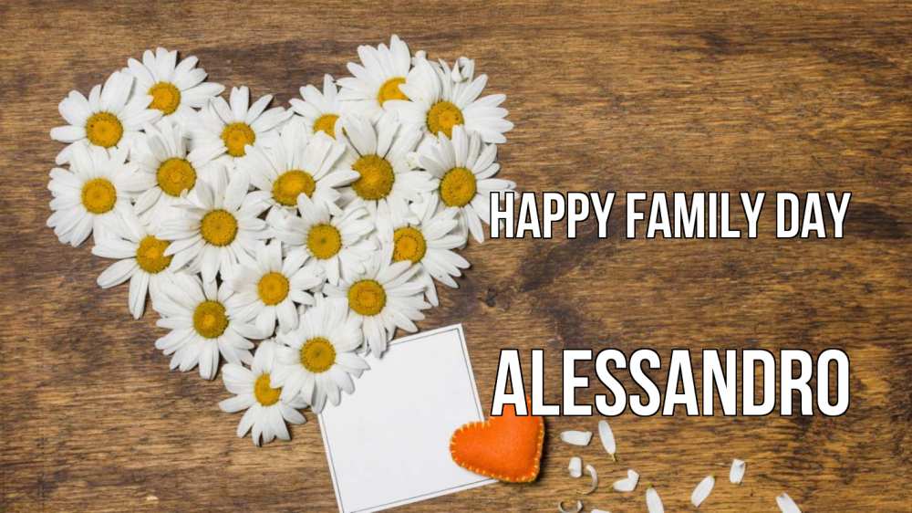 Greetings card с именем, Alessandro happy family day с днем семьи Greetings with text for free download 