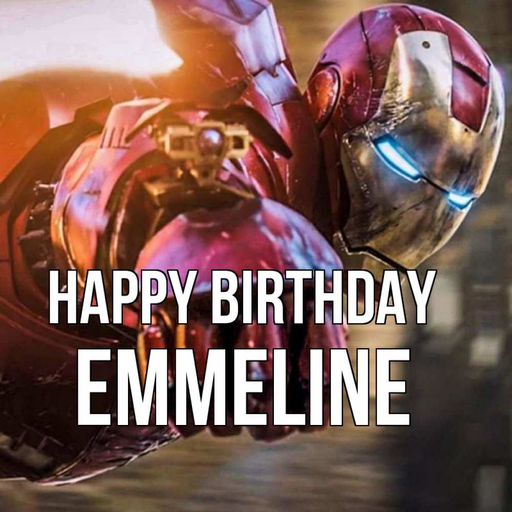 Greetings card с именем, Emmeline Happy Birthday марвел супергерои в костюме Greetings with text for free download 