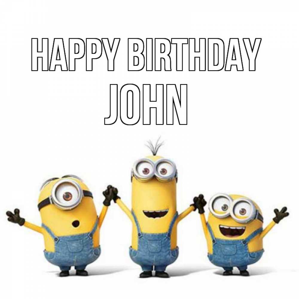 Greetings card с именем, John Happy Birthday с днюхой Greetings with text for free download 
