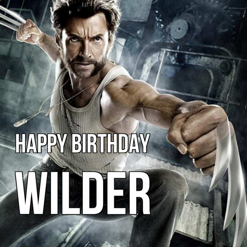 Greetings card с именем, Wilder Happy Birthday супергерой в ярости Greetings with text for free download 