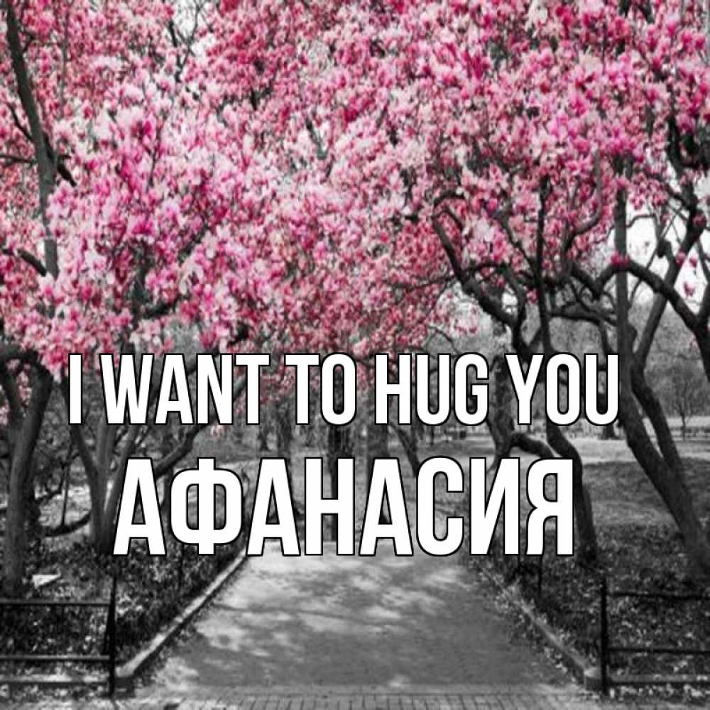Greetings card с именем, Афанасия I want to hug you обработанное фото Greetings with text for free download 