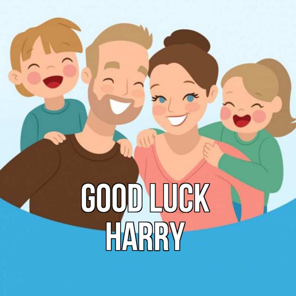 Greetings card с именем, Harry Good luck везения тебе Greetings with text for free download 