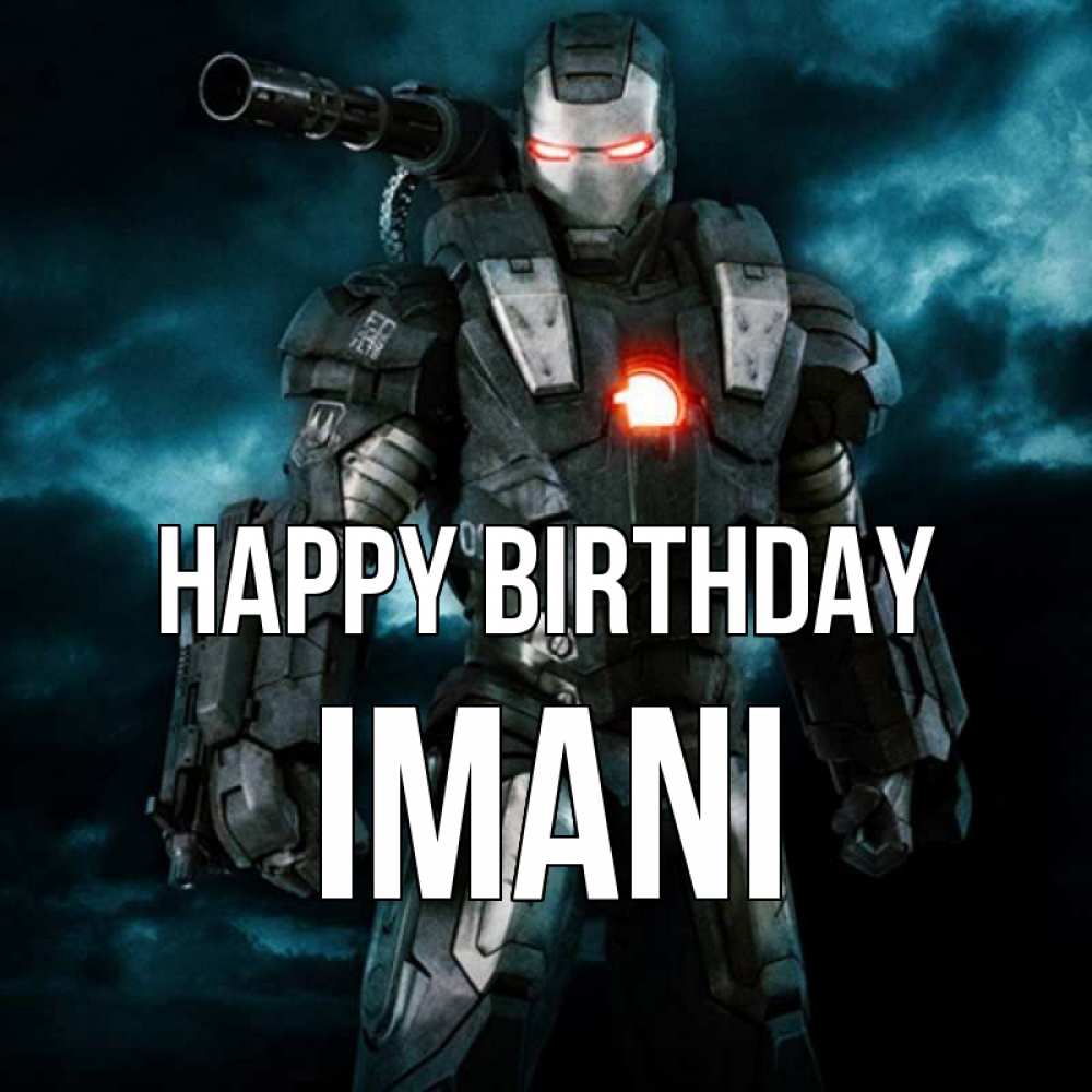 Greetings card с именем, Imani Happy Birthday марвел супергерой в новом костюме Greetings with text for free download 