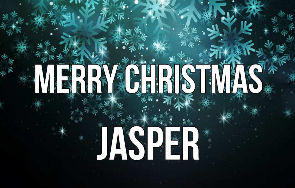 Greetings card с именем, Jasper Merry Christmas Снежинки Greetings with text for free download 