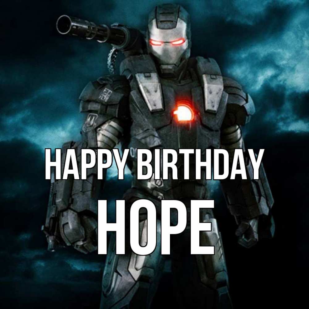 Greetings card с именем, Hope Happy Birthday марвел супергерой в новом костюме Greetings with text for free download 
