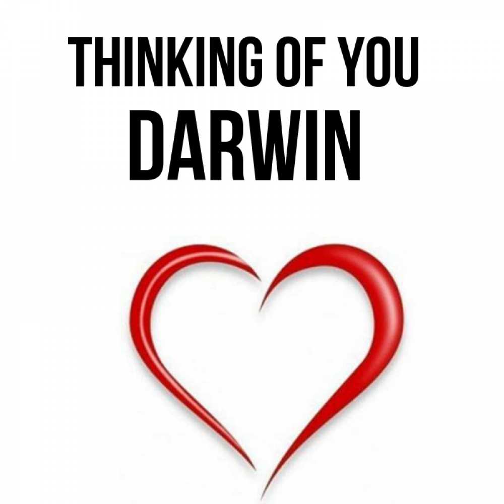 Greetings card с именем, Darwin Thinking of you для возлюбленной Greetings with text for free download 