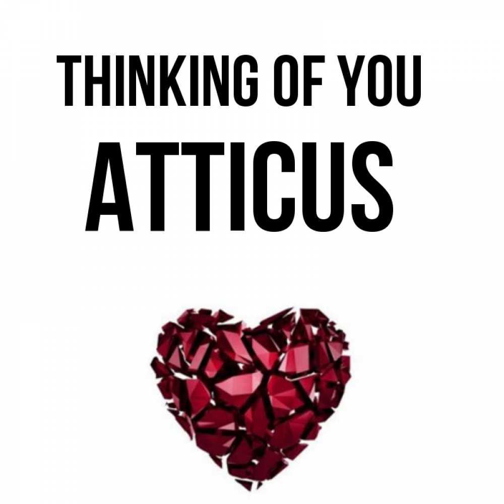 Greetings card с именем, Atticus Thinking of you рубиновое 1 Greetings with text for free download 