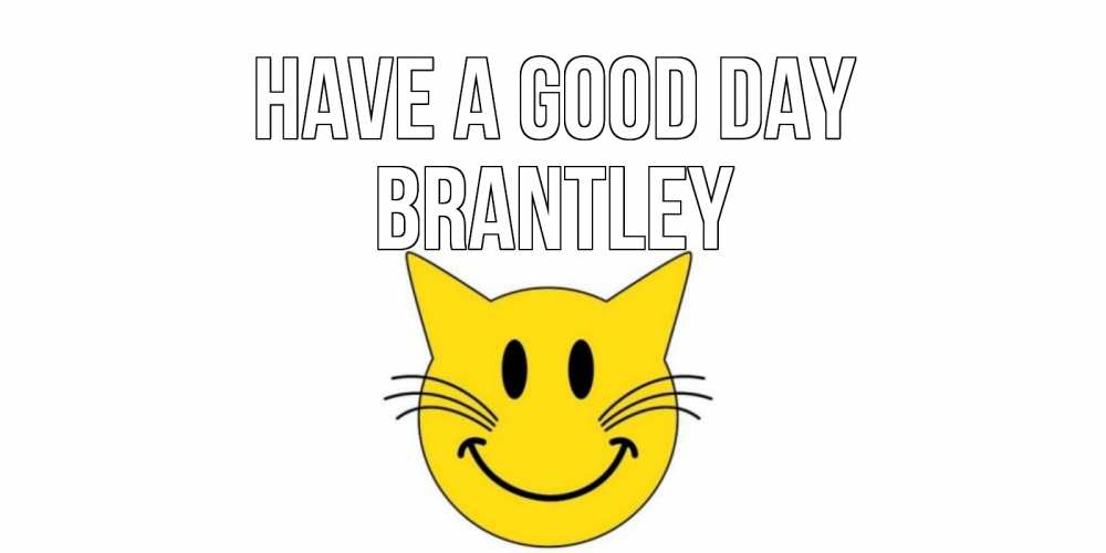 Greetings card с именем, Brantley Have a good day открытка с котом Greetings with text for free download 