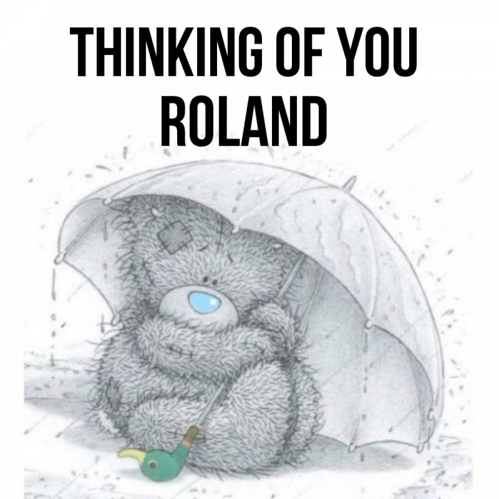 Greetings card с именем, Roland Thinking of you весеннее или осеннее настроение Greetings with text for free download 