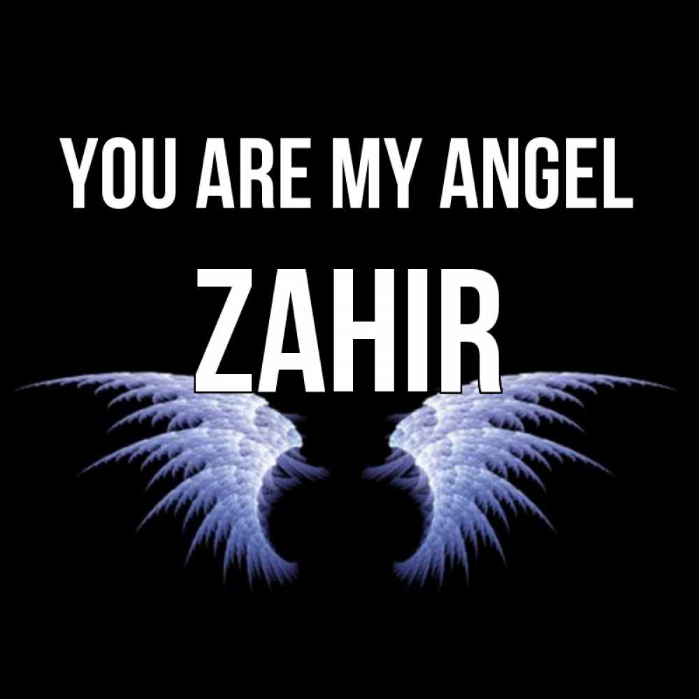 Greetings card с именем, Zahir You are my angel ангельские крылья на черном фоне Greetings with text for free download 