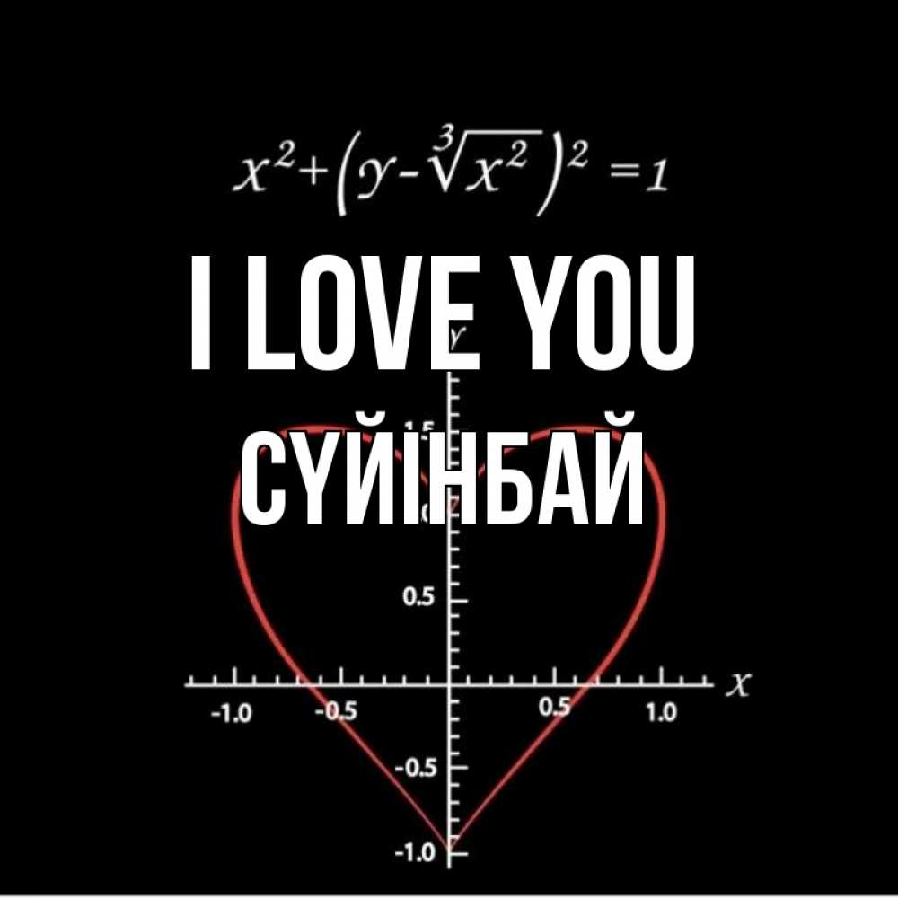 Greetings card с именем, СҮЙІНБАЙ I love you сердечная формула Greetings with text for free download 
