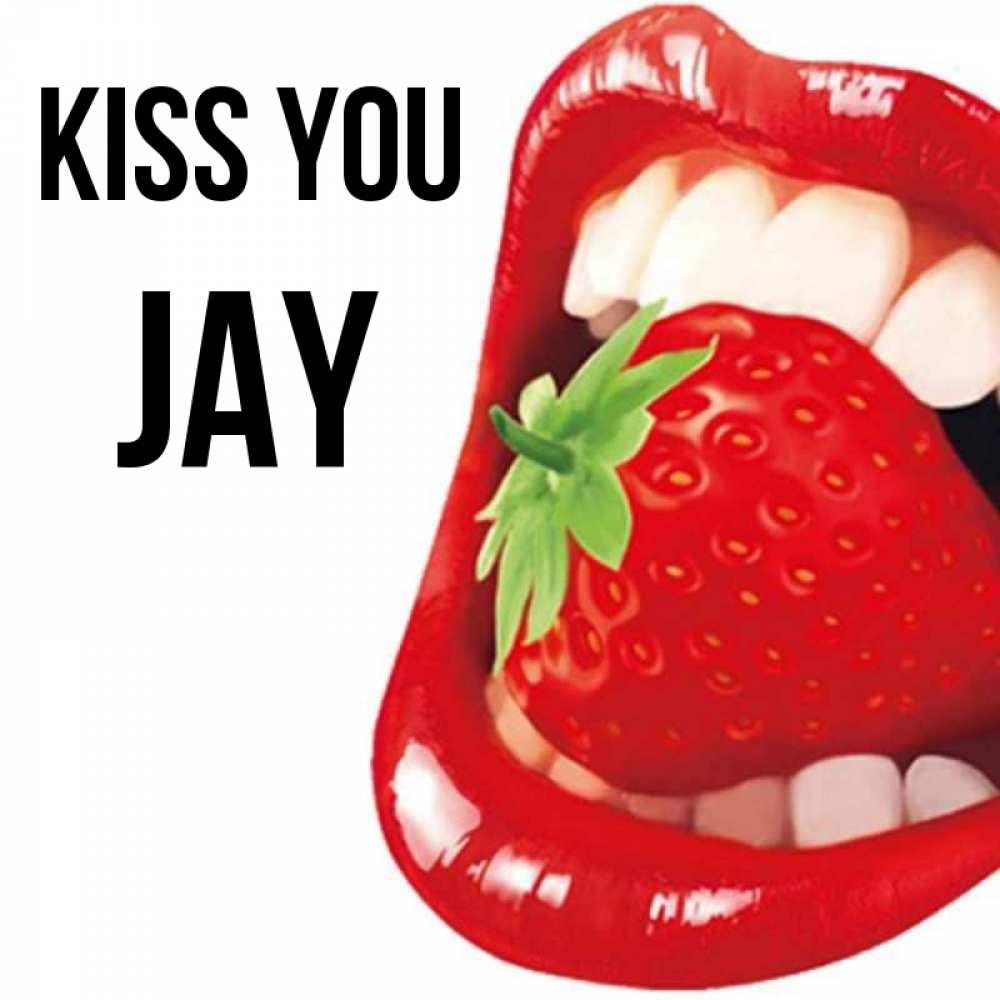 Greetings card с именем, Jay Kiss you открытка с яркими губами Greetings with text for free download 