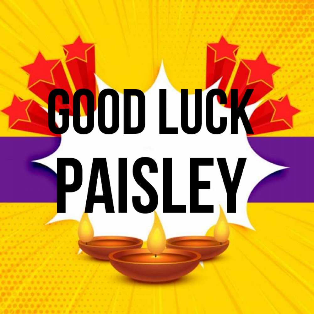 Greetings card с именем, Paisley Good luck векторное изображение Greetings with text for free download 