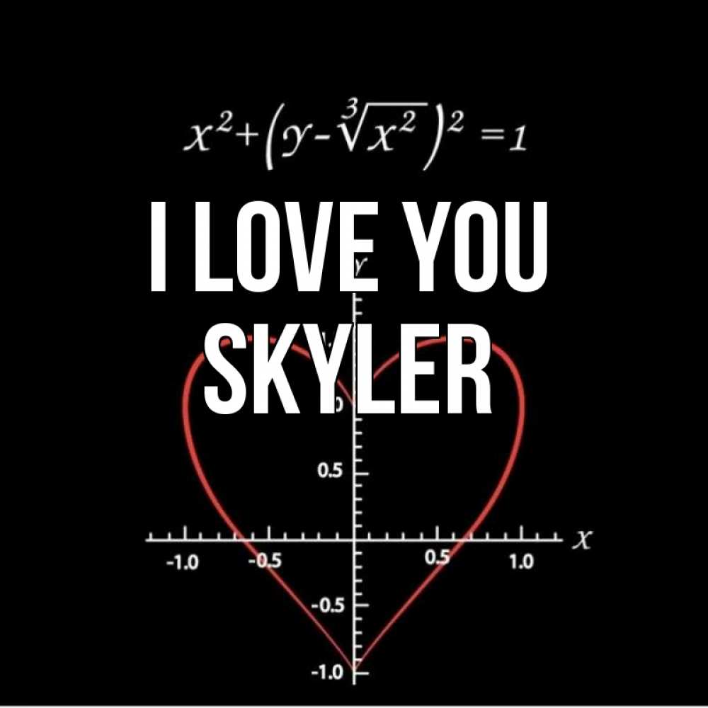 Greetings card с именем, Skyler I love you сердечная формула Greetings with text for free download 