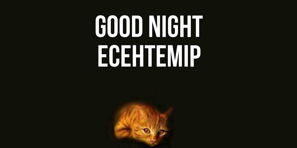 Greetings card с именем, Есентемір Good night кот Greetings with text for free download 