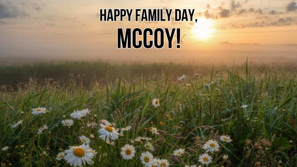 Greetings card с именем, Mccoy happy family day с днем семьи Greetings with text for free download 