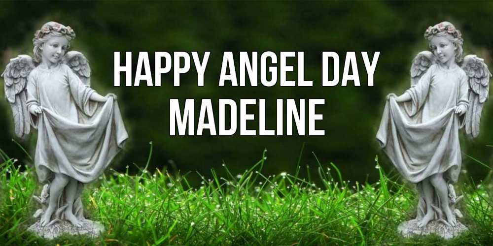 Greetings card с именем, Madeline happy angel day небо, ангел, девушка Greetings with text for free download 