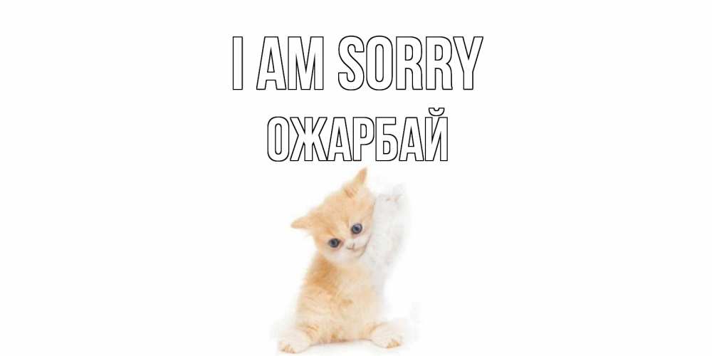 Greetings card с именем, ОЖАРБАЙ I am sorry кот Greetings with text for free download 