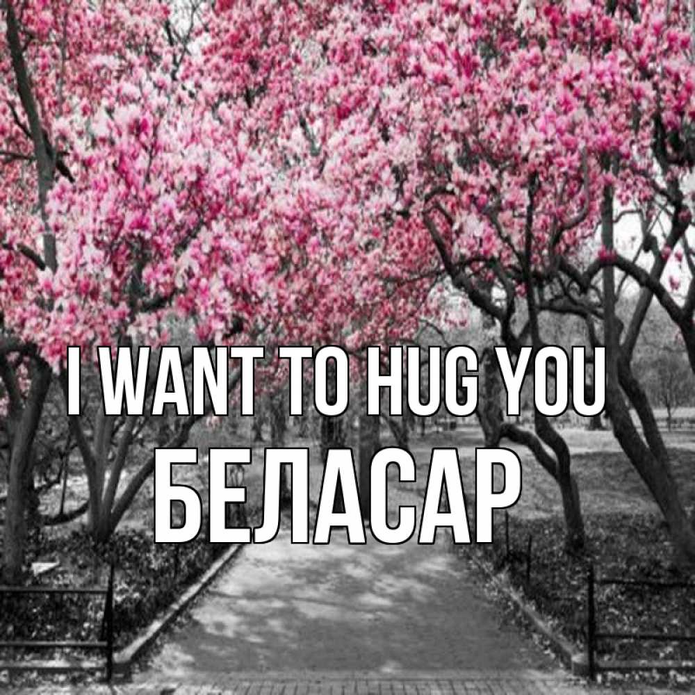 Greetings card с именем, Беласар I want to hug you обработанное фото Greetings with text for free download 
