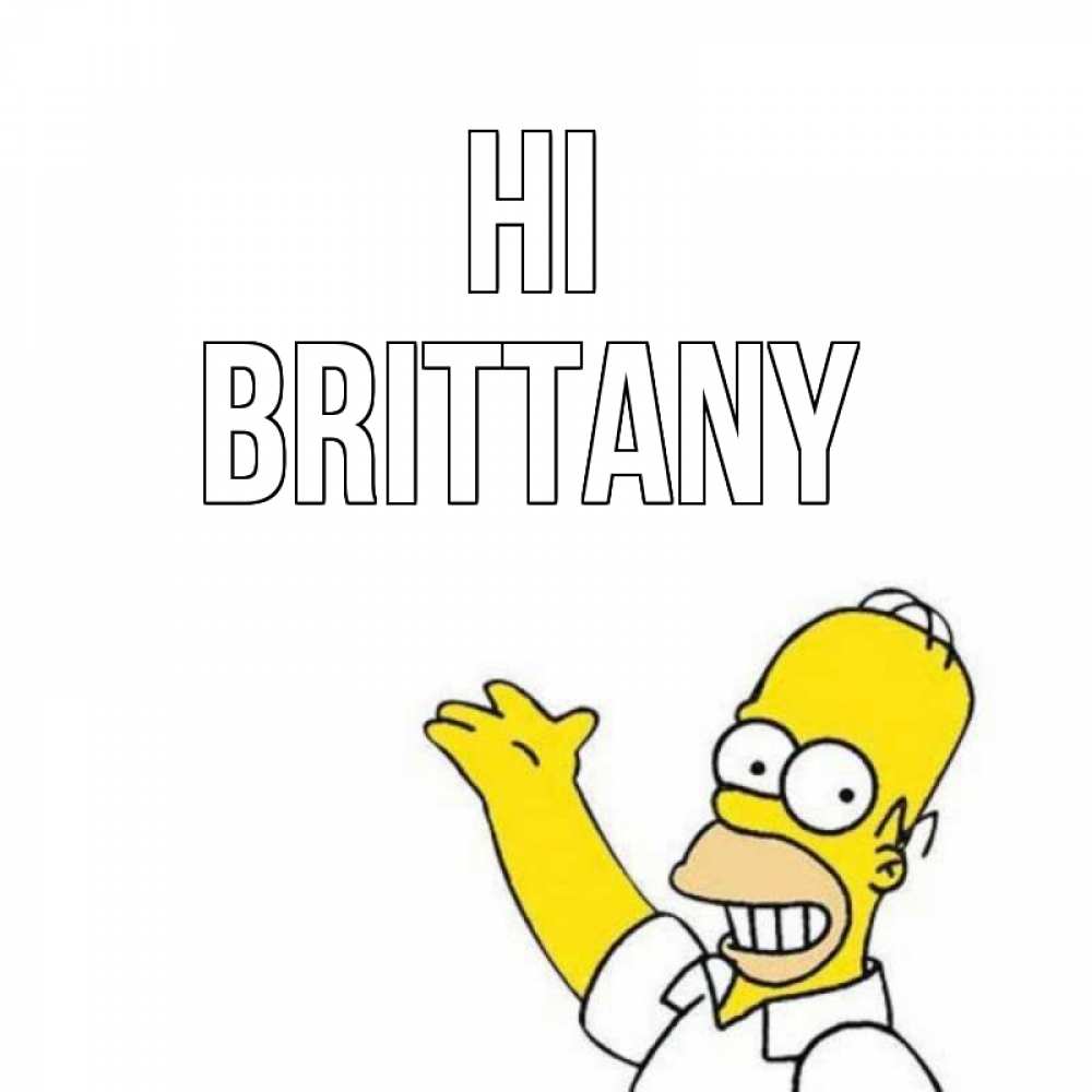 Greetings card с именем, Brittany Hi Симпсоны Greetings with text for free download 