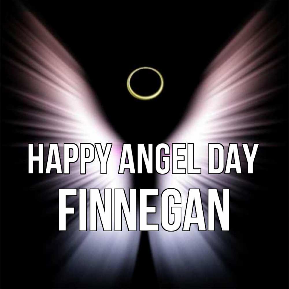 Greetings card с именем, Finnegan happy angel day ангел из света Greetings with text for free download 