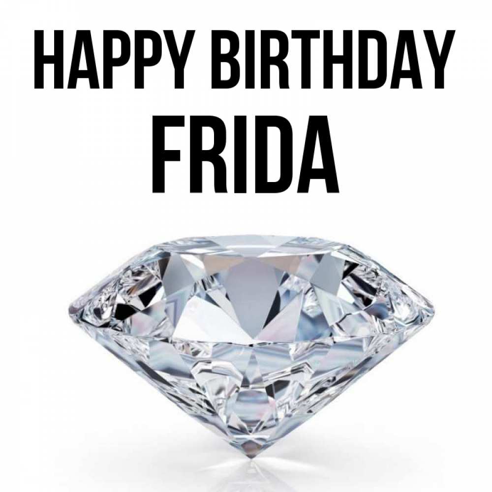 Greetings card с именем, Frida Happy Birthday к пожеланием быть богатым Greetings with text for free download 