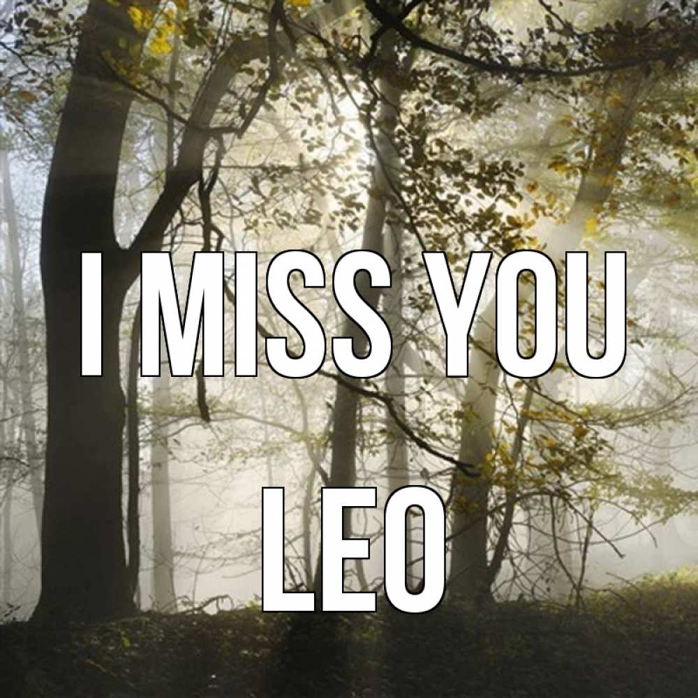 Greetings card с именем, Leo I miss you грустно Greetings with text for free download 