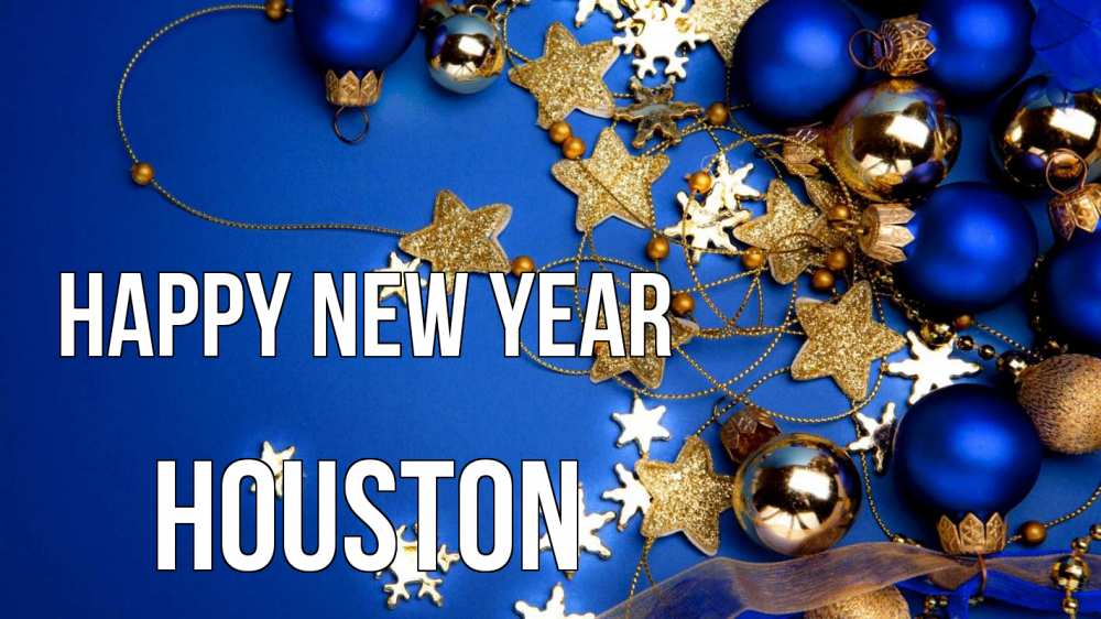 Greetings card с именем, Houston Happy New Year ёлочные украшения Greetings with text for free download 
