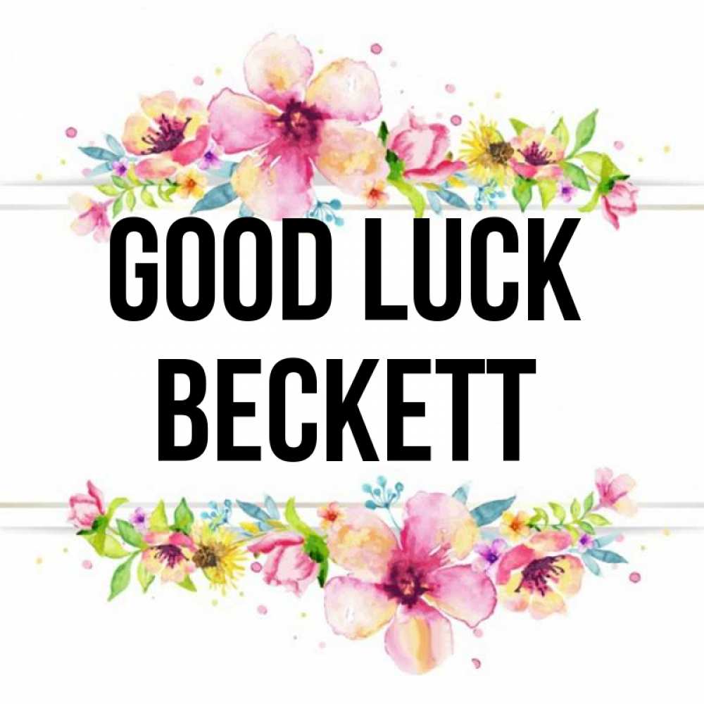 Greetings card с именем, Beckett Good luck пусть повезет 1 Greetings with text for free download 