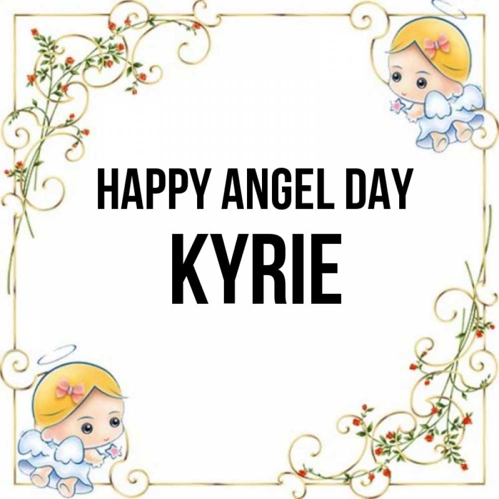 Greetings card с именем, Kyrie happy angel day девочки ангелы Greetings with text for free download 