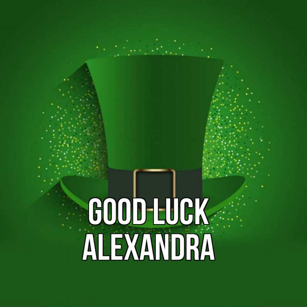 Greetings card с именем, Alexandra Good luck фокусник Greetings with text for free download 