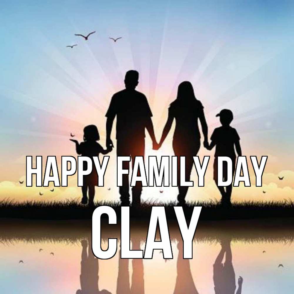 Greetings card с именем, Clay happy family day сын, дочка, мама, папа, море , закат Greetings with text for free download 
