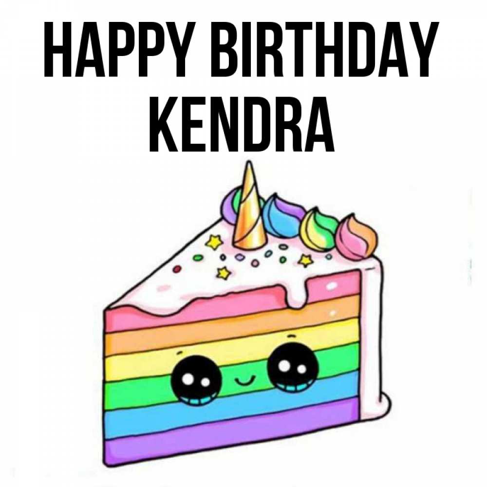 Greetings card с именем, Kendra Happy Birthday с днем варенья Greetings with text for free download 