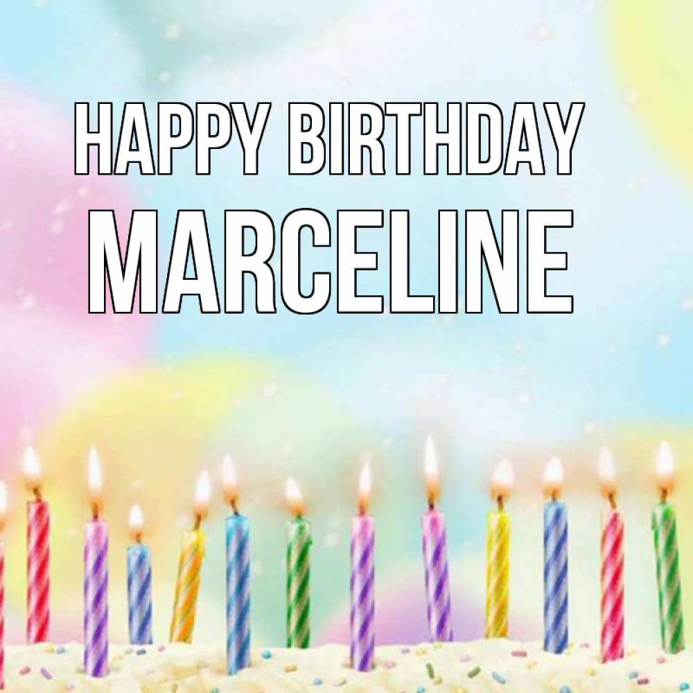 Greetings card с именем, Marceline Happy Birthday разноцветное Greetings with text for free download 