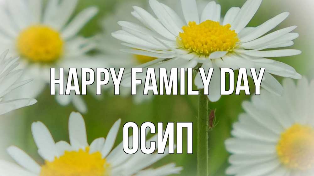 Greetings card с именем, Осип happy family day с днем семьи  1 Greetings with text for free download 