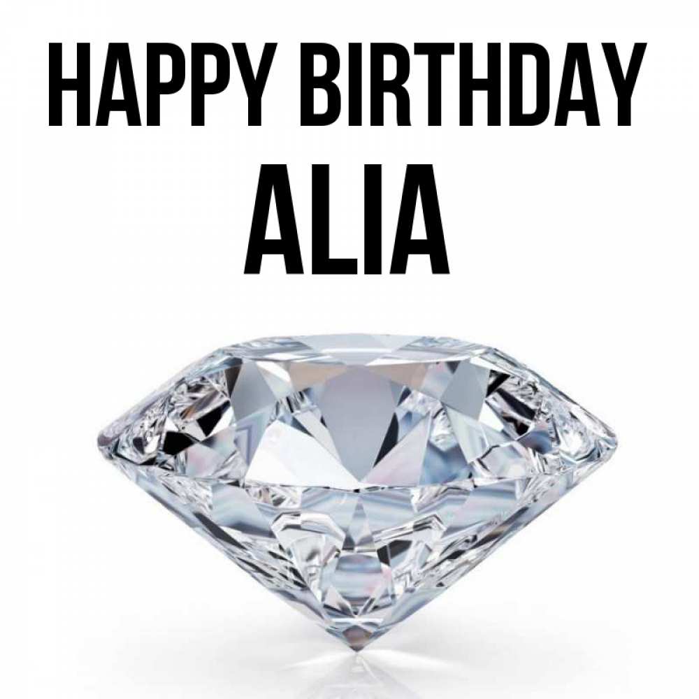 Greetings card с именем, Alia Happy Birthday к пожеланием быть богатым Greetings with text for free download 