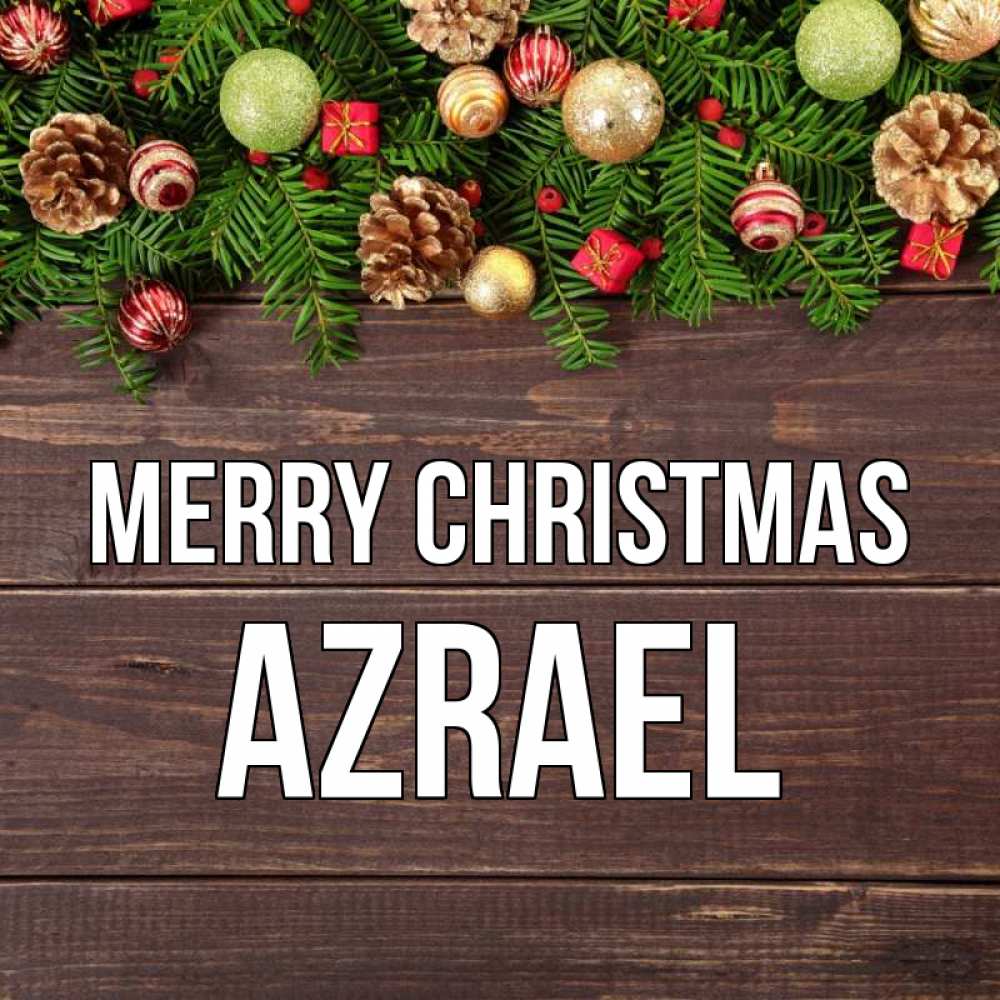 Greetings card с именем, Azrael Merry Christmas с рождеством Greetings with text for free download 