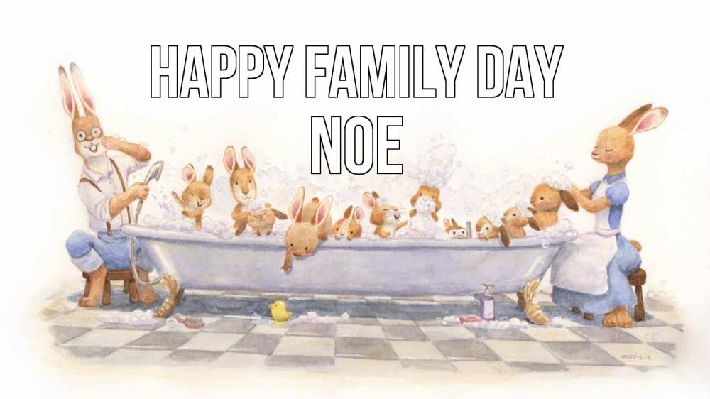 Greetings card с именем, Noe happy family day с днем семьи Greetings with text for free download 