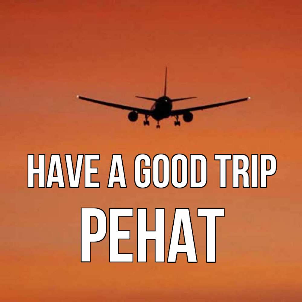 Greetings card с именем, РЕНАТ Have a good trip силуэт самолета Greetings with text for free download 