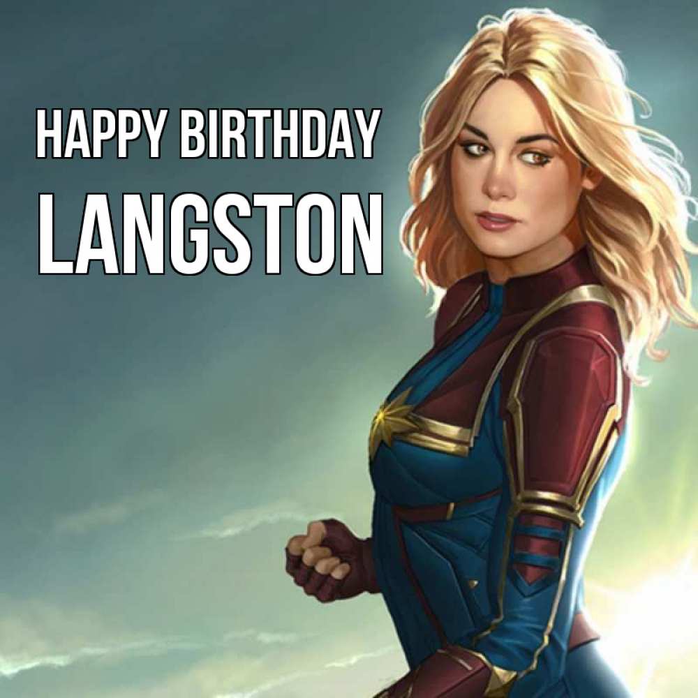 Greetings card с именем, Langston Happy Birthday холод жара Greetings with text for free download 