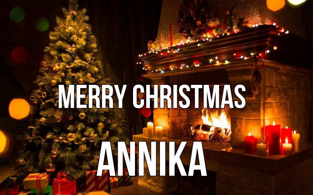 Greetings card с именем, Annika Merry Christmas новый год Greetings with text for free download 