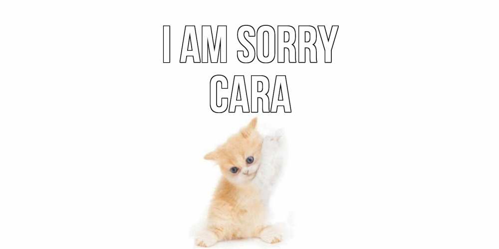 Greetings card с именем, Cara I am sorry кот Greetings with text for free download 