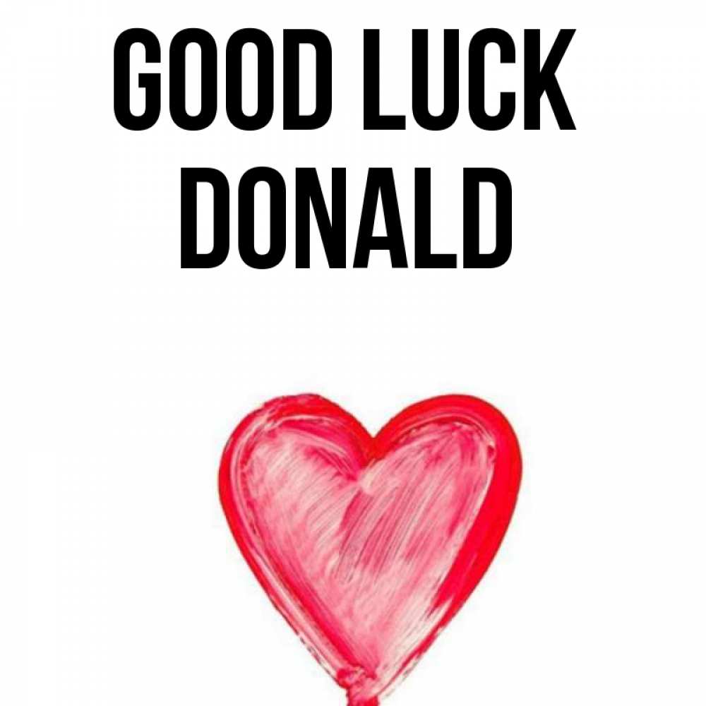 Greetings card с именем, Donald Good luck рисунок маркером Greetings with text for free download 