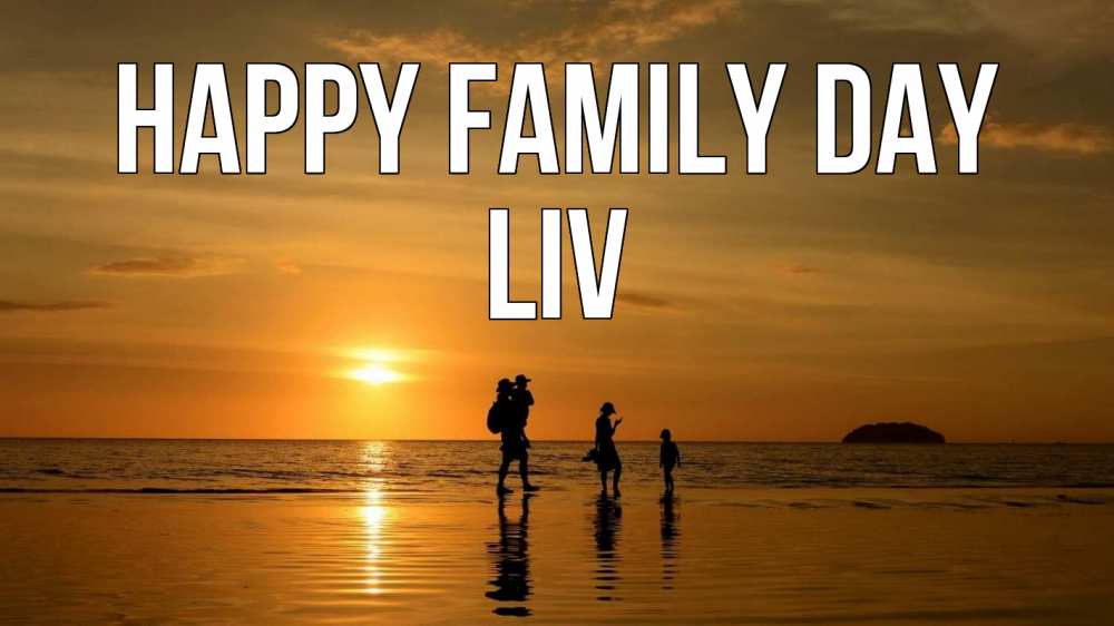 Greetings card с именем, Liv happy family day с днем семьи Greetings with text for free download 