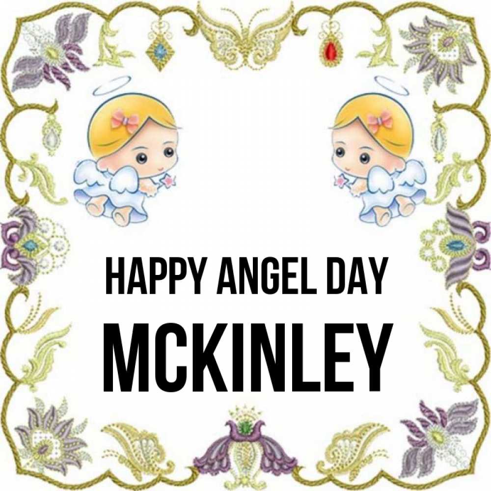Greetings card с именем, Mckinley happy angel day маленькие ангелы с крылышками Greetings with text for free download 