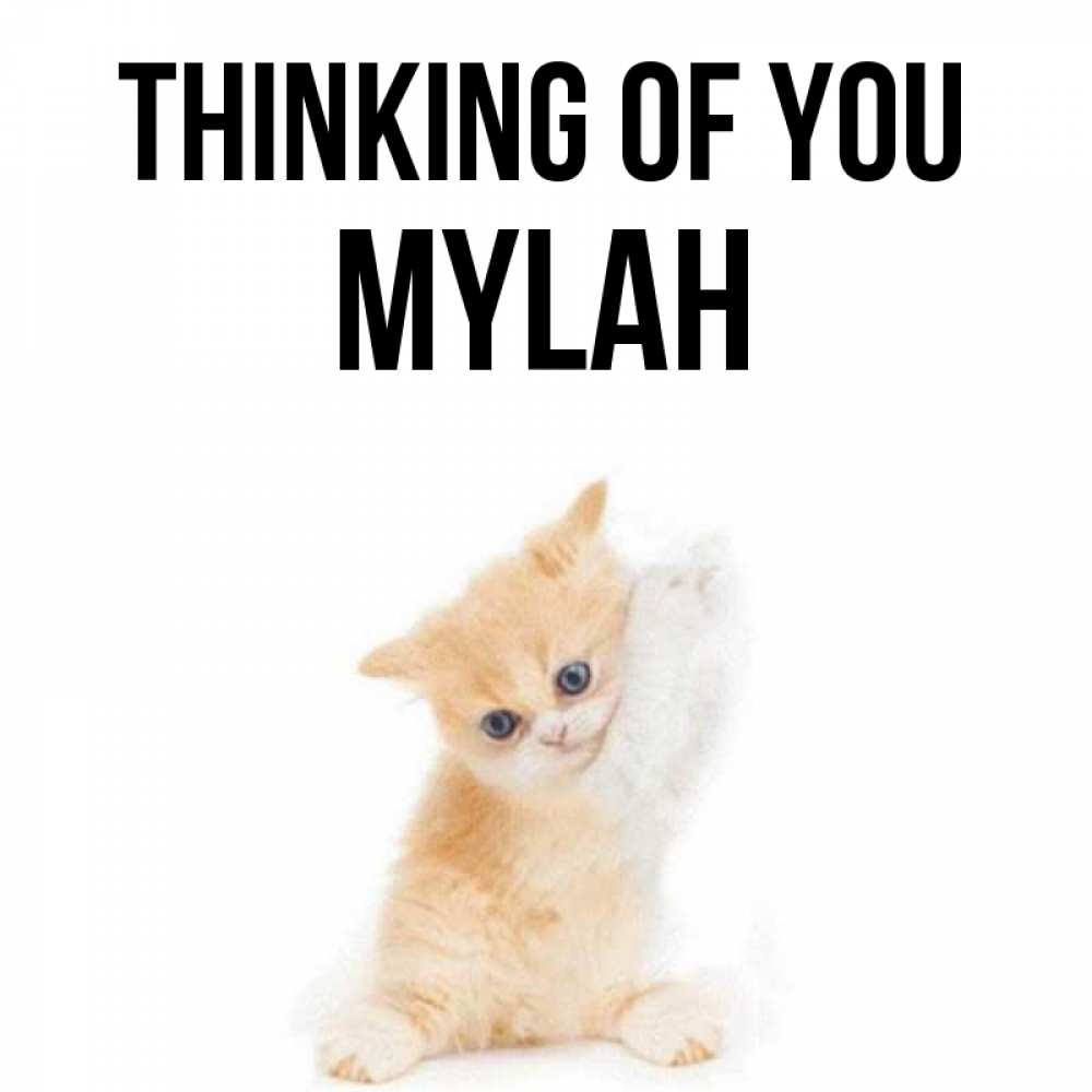 Greetings card с именем, Mylah Thinking of you зверушки и милота Greetings with text for free download 