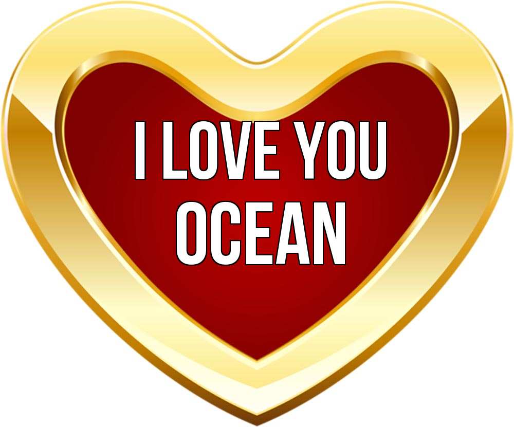 Greetings card с именем, Ocean I love you из краски Greetings with text for free download 