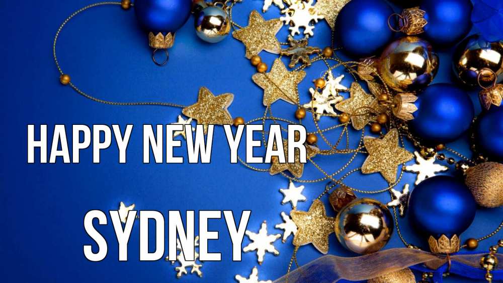 Greetings card с именем, Sydney Happy New Year ёлочные украшения Greetings with text for free download 