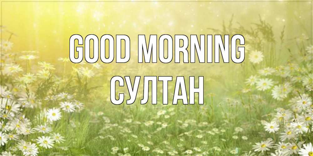 Greetings card с именем, Султан Good morning доброе утро Greetings with text for free download 