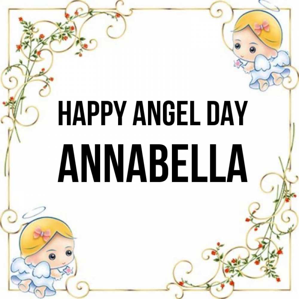 Greetings card с именем, Annabella happy angel day девочки ангелы Greetings with text for free download 